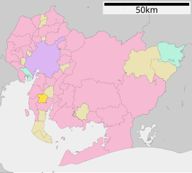 Lokasi Agui di Prefektur Aichi