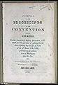 Ein 1836 gedrucktes Dokument. Das Wort PROCEEDINGS ist in einer frühen Italienne-Schrift gedruckt, das Wort CONVENTION in einer klassizistischen Antiqua.