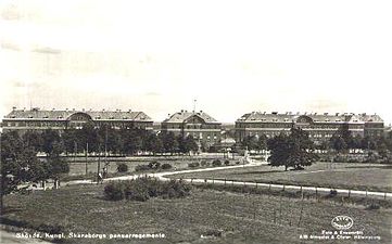 Vy över regementet 1940-talet.