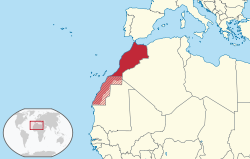 Вклучена е и Западна Сахара на мапата.