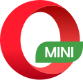 Red letter "O" viewed from the side at 45 degrees angle. A green label on the bottom right corner reads: "Mini".
