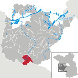 Läget för kommunen Rabenstein/Fläming i Landkreis Potsdam-Mittelmark