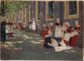 Der Hof des Waisenhauses in Amsterdam (Freistunde im Amsterdamer Waisenhaus) von Max Liebermann, 1881–1882