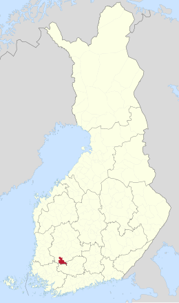 Kaart met de locatie van Urjala