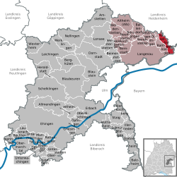 Elhelyezkedése Baden-Württemberg térképén