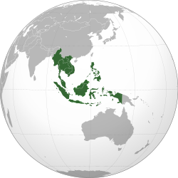 Negara anggota ditunjukkan dengan warna hijau tua