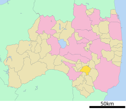 Location of Ishikawa in Fukushima Prefecture