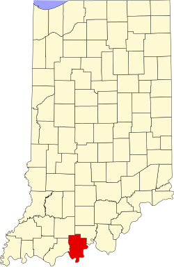 Karte von Perry County innerhalb von Indiana