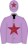 Mauve, maroon star and star on cap