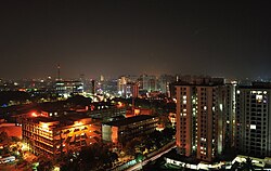 Kakkanad, major business centre in Thrikkakara Municipality at night