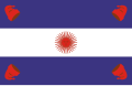 Ultima versione della bandiera di Buenos Aires verso il 1850, e, per estensione, della Confederazione Argentina.