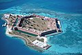 Gambar udara dari Fort Jefferson di Taman Nasional Dry Tortugas, Amerika Serikat