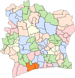 Location of Gbôklé Region in Ivory Coast