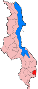 Harta districtului Phalombe în cadrul statului Malawi