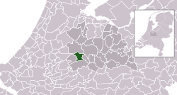 Highlighted position of Montfoort in a municipal map of Utrecht