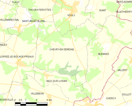 Mapa obce Chevry-en-Sereine