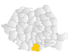 Bản đồ Romania thể hiện huyện Teleorman