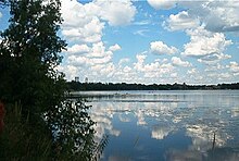 Clouds reflected in lake