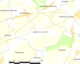 Mapa obce Landouzy-la-Cour