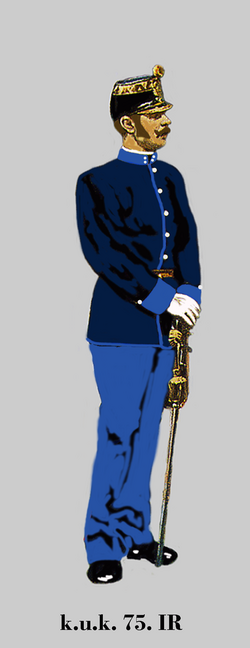 Poručík (Oberleutnant) 75. pěšího pluku ve vycházkové uniformě, 1914