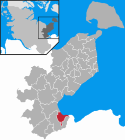 Elhelyezkedése Schleswig-Holstein térképén