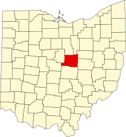 Karte von Knox County innerhalb von Ohio