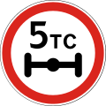 No vehicles over 5 tonnes per axle (1991–2014)