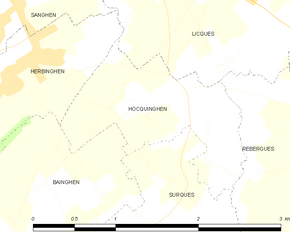 Poziția localității Hocquinghen