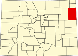 Karte von Yuma County innerhalb von Colorado