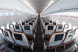 Starlux's Airbus A321neo economy class cabin configuration.