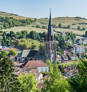 L'abbatiale Saint-Géraud vue depuis le château Saint-Étienne.