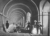 Innenansicht des Thames Tunnels im 19. Jahrhundert