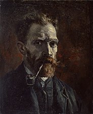 Self-portrait with pipe