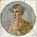 Image 37A fresco portrait of a man holding a papyrus roll, Pompeii, Italy, 1st century AD (from Culture of ancient Rome)