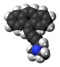 Space-filling model of the intriptyline molecule