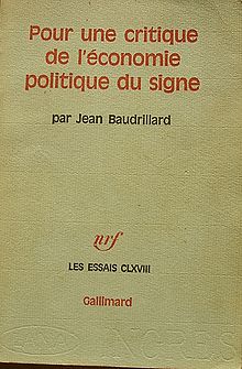 Jean Baudrillard, Pour une critique de l'economie maitrier.jpg