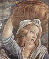 Sandro Botticelli: detaliu din fresca Tinerețea lui Moise (1481-82)