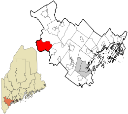 Location in Cumberland County and the state of Maine.