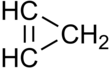 Skeletal formula of cyclopropene with implicit hydrogens shown