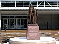 Copy (2003) of George Washington statue (1785-88) by Jean-Antoine Houdon in front of Olin Library at Washington University in St. Louis.