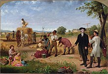 Washington tending to his plantation painted by Junius Stearns in 1851