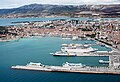Split limanı havadan Adriyatik Denizi üzerinde çok önemli liman