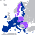 Image 11Cyprus is part of a monetary union, the eurozone (dark blue) and of the EU single market. (from Cyprus)