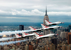 F-16 Fighting Falcons above New York City