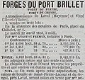 La mise en vente en mars 1856 de la forêt du Pertre et de la forêt de Chevré par les "Forges de Port-Brillet" (journal Le Pays du 12 mars 1856).