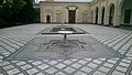 The courtyard of the palace, with zellij-covered fountains