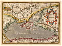 Мапа Чорного моря Абрагама Ортеліуса, 1590 рік