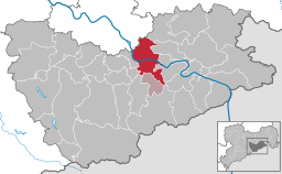 Läget för kommunen Pirna i Landkreis Sächsische Schweiz-Osterzgebirge