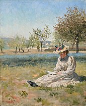 Nainen puutarhassa, 1893