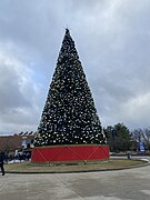 The Christmas tree at the front of Kings Island